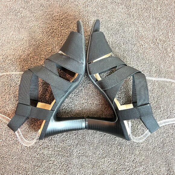 7W 7‎ Wide Width Lifestride Womens Charlotte Black Strappy Heels Sandals Shoes - Picture 6 of 11